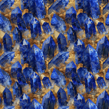 Lapis Lazuli Gemstones Pattern 5 Quilting Cotton Fabric