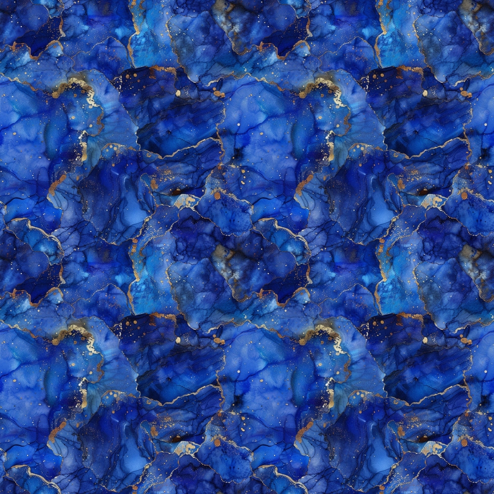 Lapis Lazuli Gemstones Pattern 7 Quilting Cotton Fabric