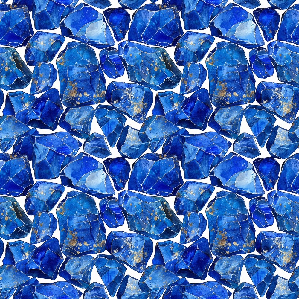 Lapis Lazuli Gemstones Pattern 8 Quilting Cotton Fabric