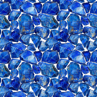 Lapis Lazuli Gemstones Pattern 8 Quilting Cotton Fabric