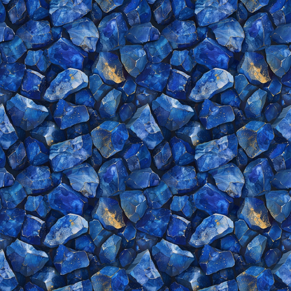 Lapis Lazuli Gemstones Pattern 10 Quilting Cotton Fabric