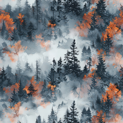 Misty Morning Mountains Pattern 3 Quilting Cotton Fabric
