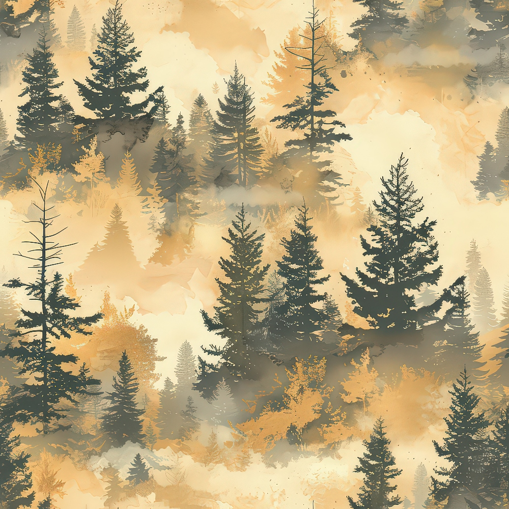 Misty Morning Mountains Pattern 7 Quilting Cotton Fabric