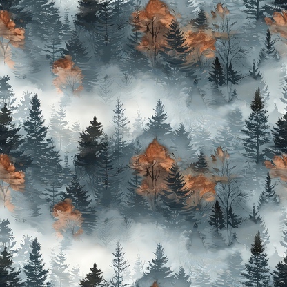 Misty Morning Mountains Pattern 9 Quilting Cotton Fabric