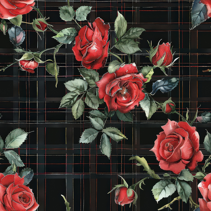 Red Baroque Roses Pattern 2 Quilting Cotton Fabric