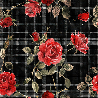 Red Baroque Roses Pattern 3 Quilting Cotton Fabric