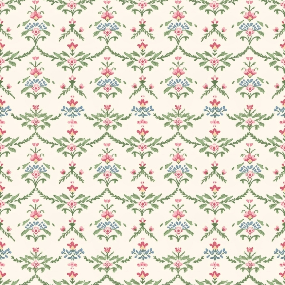 Floral Pink Cottage Gardens Pattern 3 Quilting Cotton Fabric