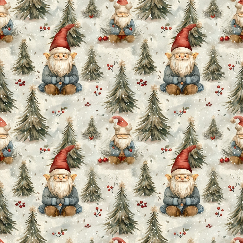 Classic Christmas Gnomes Pattern 11 Quilting Cotton Fabric