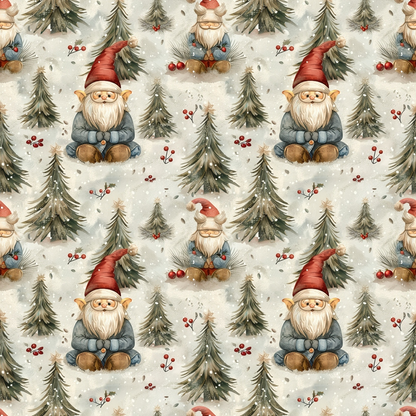 Classic Christmas Gnomes Pattern 11 Quilting Cotton Fabric
