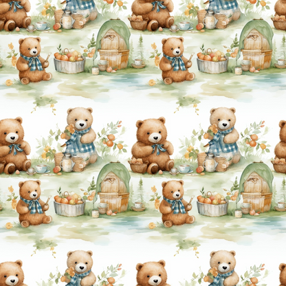Classic Teddy Bear Pattern 1 Quilting Cotton Fabric