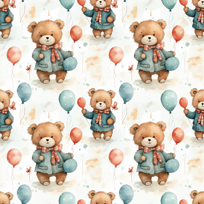 Classic Teddy Bear Pattern 2 Quilting Cotton Fabric