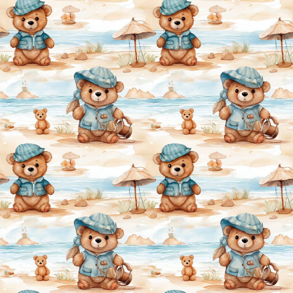 Classic Teddy Bear Pattern 5 Quilting Cotton Fabric