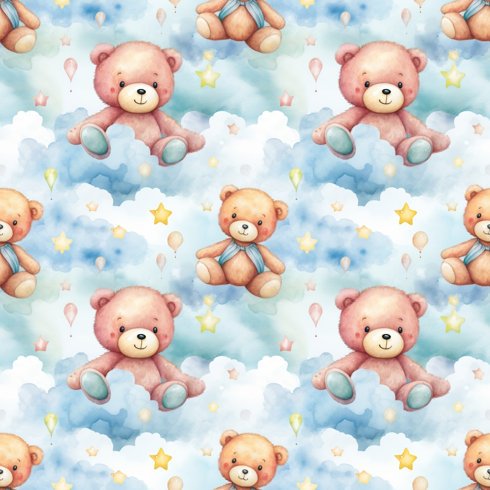 Classic Teddy Bear Pattern 6 Quilting Cotton Fabric