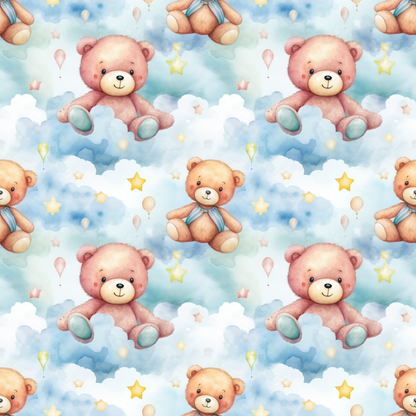 Classic Teddy Bear Pattern 6 Quilting Cotton Fabric