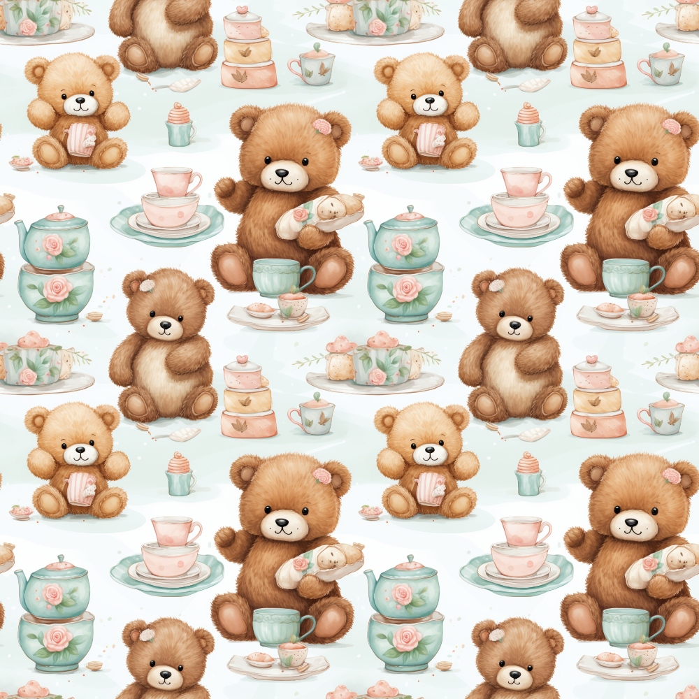 Classic Teddy Bear Pattern 8 Quilting Cotton Fabric