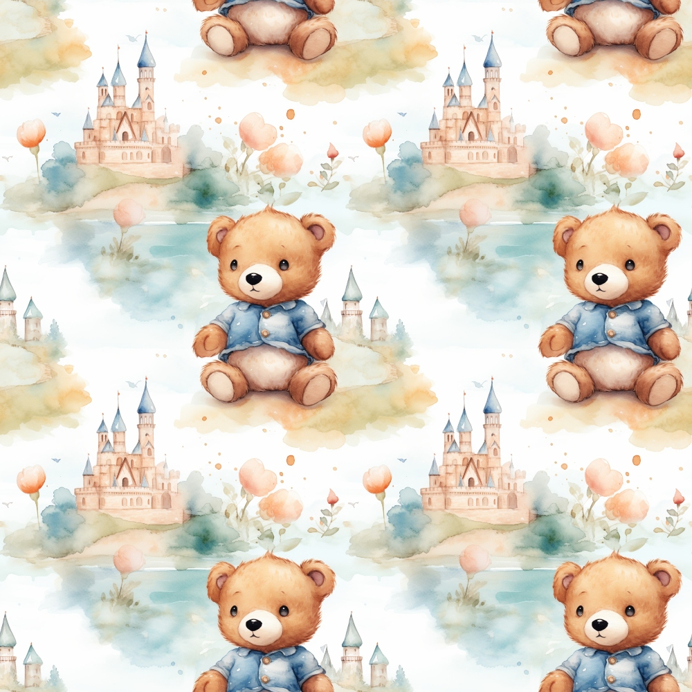 Classic Teddy Bear Pattern 9 Quilting Cotton Fabric