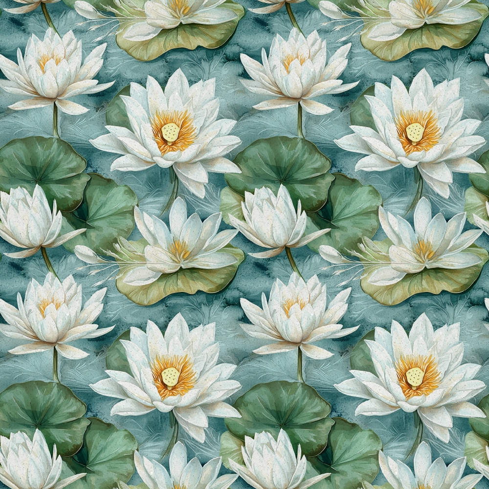 Swan in the Pond Pattern 6 Quilting Cotton Fabric
