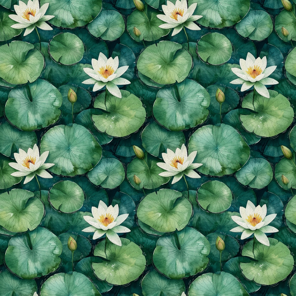 Swan in the Pond Pattern 12 Quilting Cotton Fabric