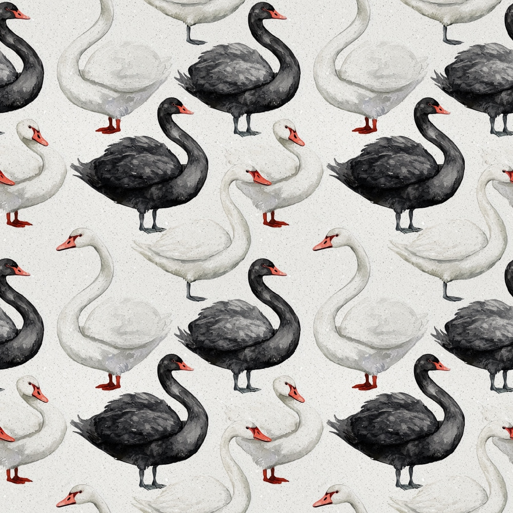 Swan in the Pond Pattern 17 Quilting Cotton Fabric