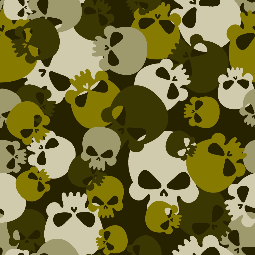 Skull Camouflage Pattern 5 Quilting Cotton Fabric