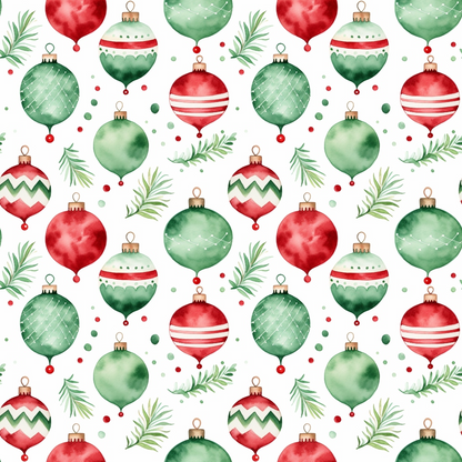 - Red and Green Watercolor Christmas Pattern 12 Quilting Cotton Fabric  
- Christmas ornaments  
- Holiday decoration  
- Green foliage  
- Watercolor style  
- Quilting cotton  
- Festive design  
- Seasonal colors  
- Traditional red and green  
- Decorative baubles  
- Soft fabric texture  
- Hand-painted effect
