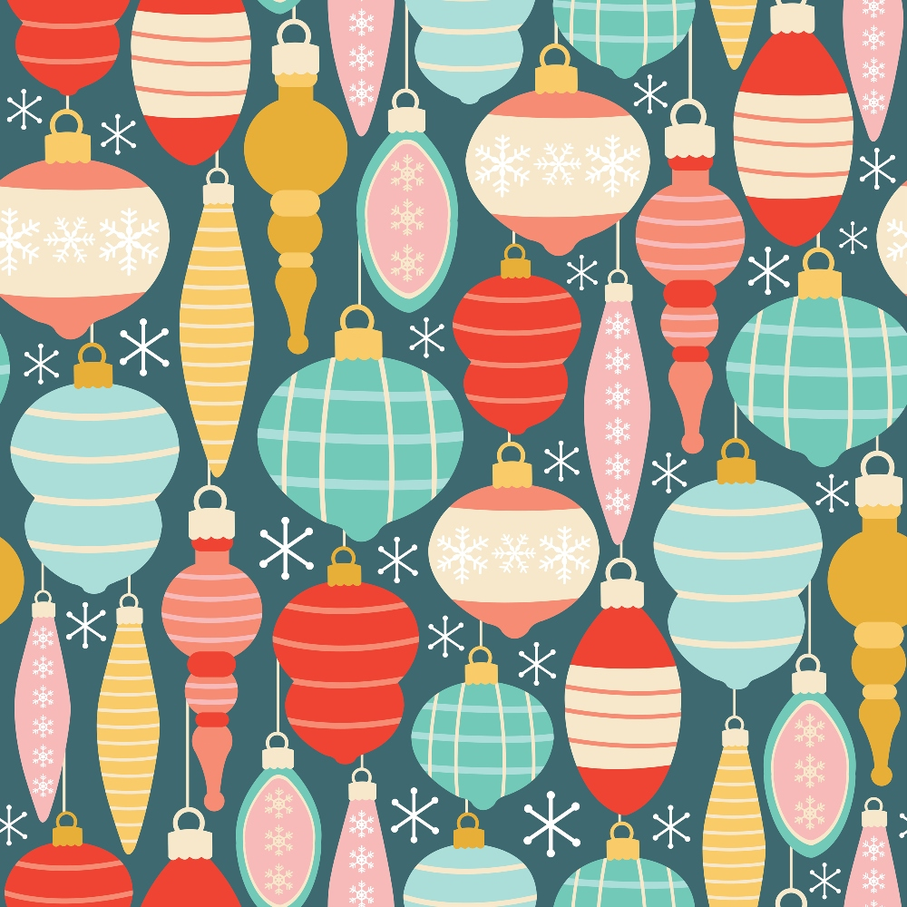 Retro Christmas Pattern 3 Quilting Cotton Fabric