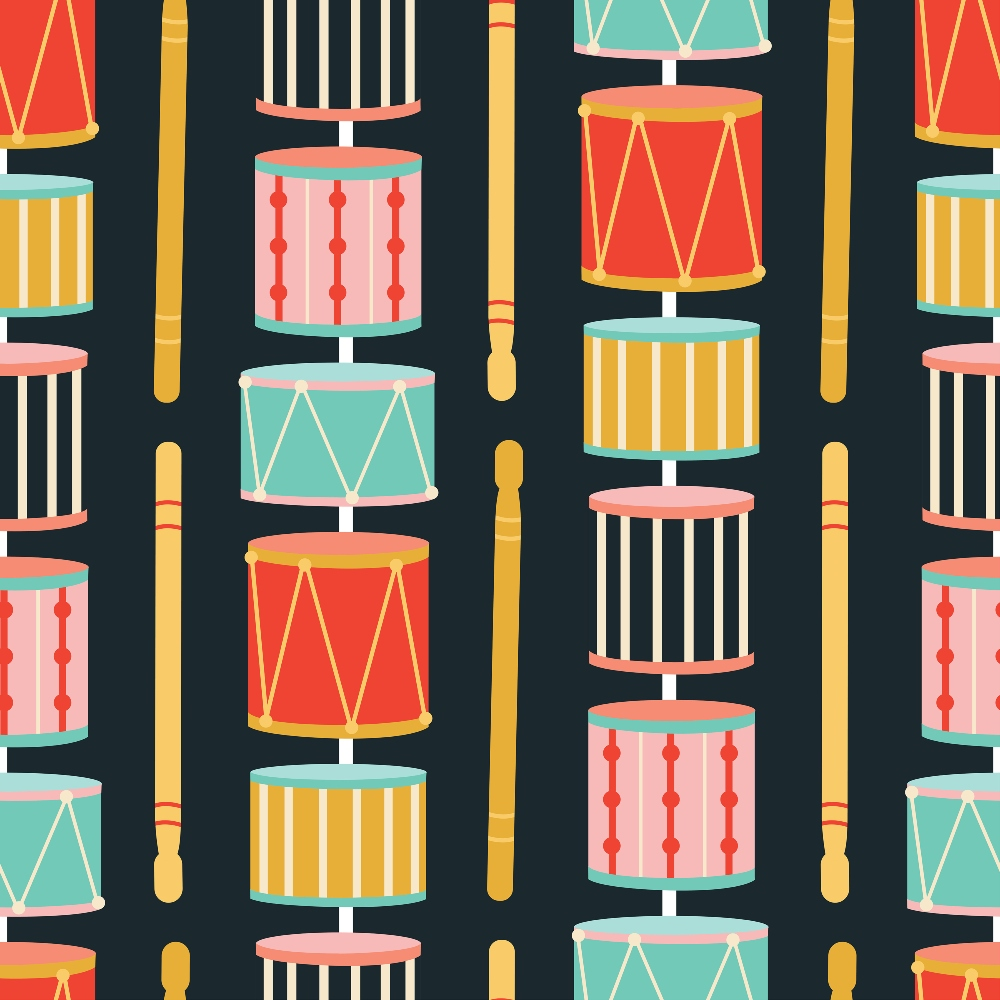 Retro Christmas Pattern 6 Quilting Cotton Fabric