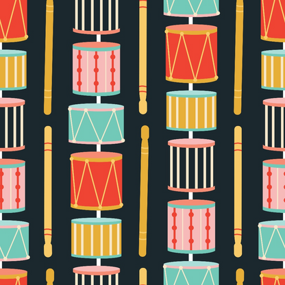 Retro Christmas Pattern 6 Quilting Cotton Fabric