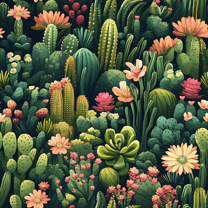 Cactus Gardens Pattern 15 Quilting Cotton Fabric