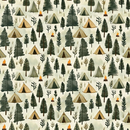 Camping in the Forest Pattern 1 Quilting Cotton Fabric
