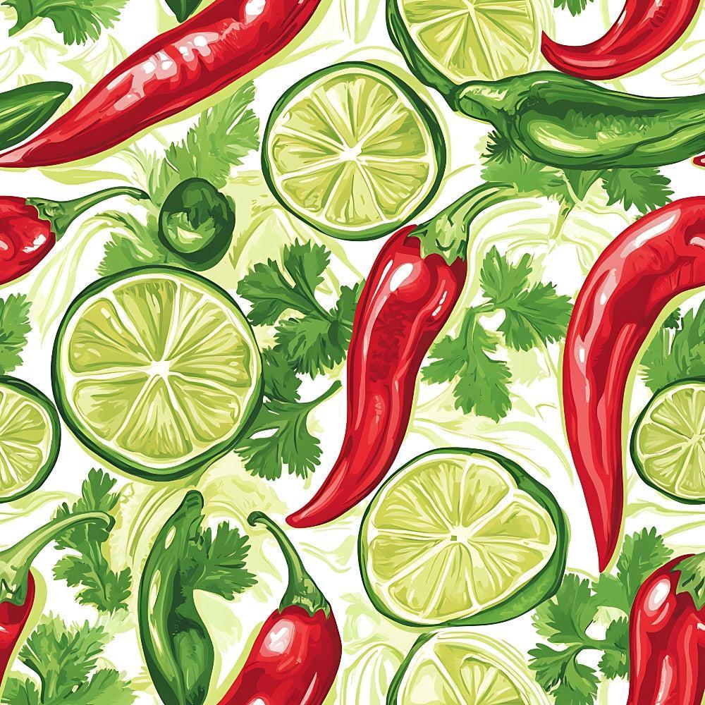 Chili Pepper Party Pattern 5 Quilting Cotton Fabric