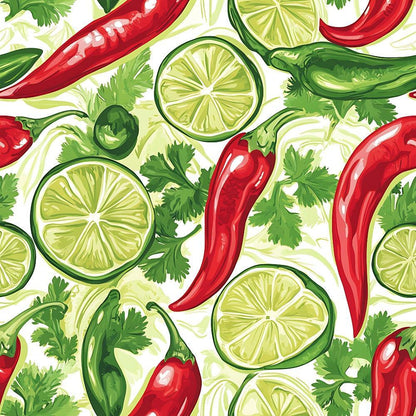 Chili Pepper Party Pattern 5 Quilting Cotton Fabric