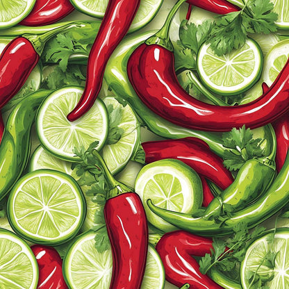 Chili Pepper Party Pattern 6 Quilting Cotton Fabric