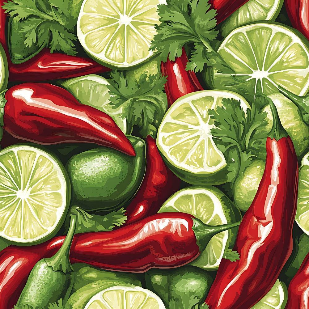 Chili Pepper Party Pattern 9 Quilting Cotton Fabric