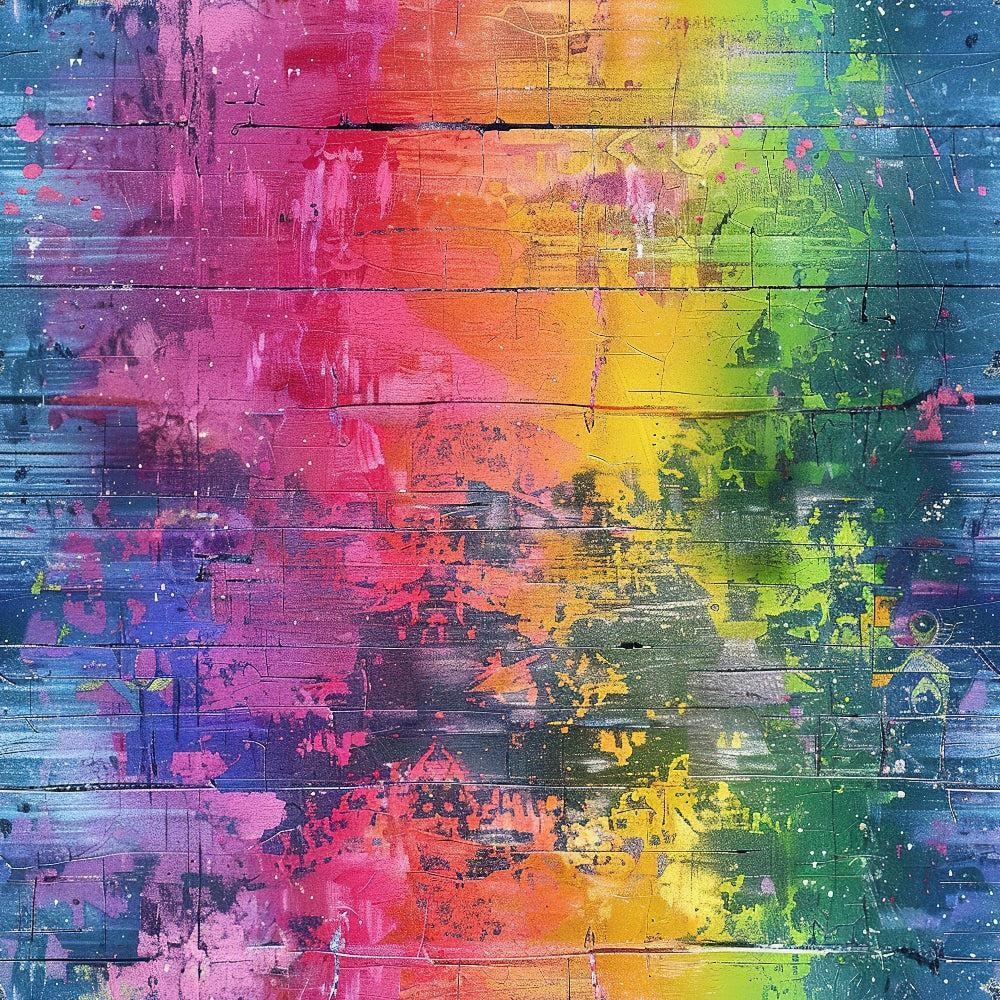 Rainbow Grunge Wall Pattern 10 Quilting Cotton Fabric