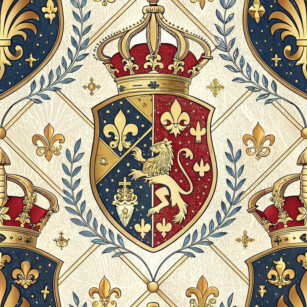 Regal Heraldic Motifs Pattern 5 Quilting Cotton Fabric