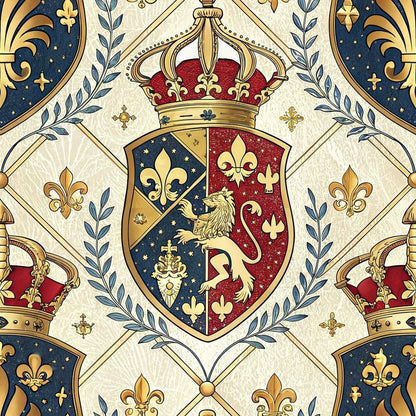 Regal Heraldic Motifs Pattern 5 Quilting Cotton Fabric