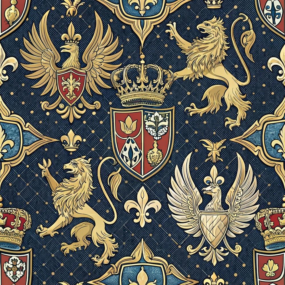 Regal Heraldic Motifs Pattern 7 Quilting Cotton Fabric