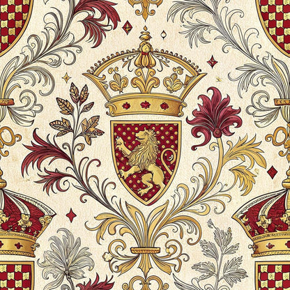 Regal Heraldic Motifs Pattern 10 Quilting Cotton Fabric