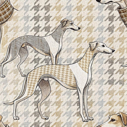 Neutral Houndstooth Pattern 10 Quilting Cotton Fabric
