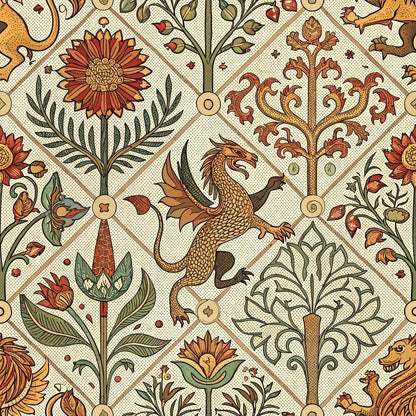 Medieval Tapestry Pattern 7 Quilting Cotton Fabric