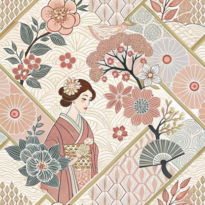 Japanese Kimono Pattern 5 Quilting Cotton Fabric