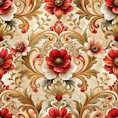 Baroque Florals Pattern 71 Quilting Cotton Fabric