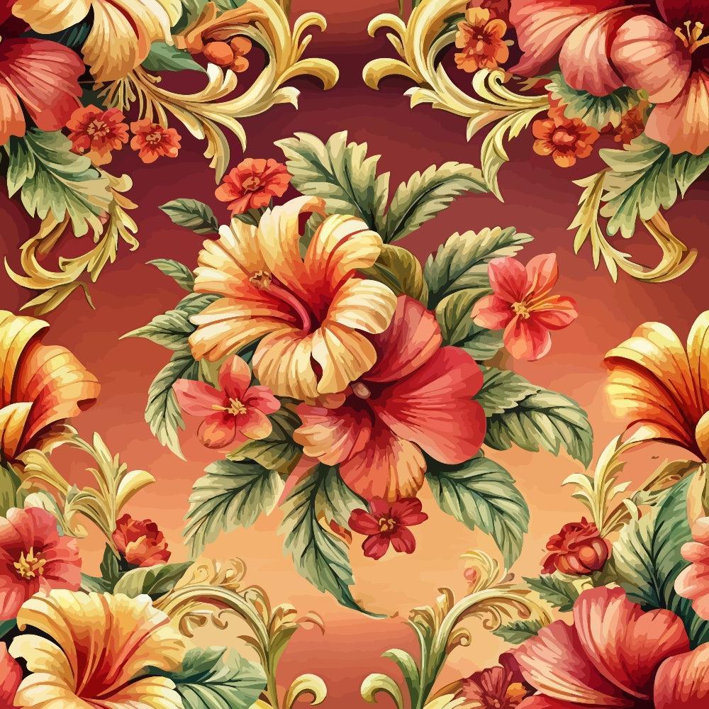 Baroque Florals Pattern 64 Quilting Cotton Fabric