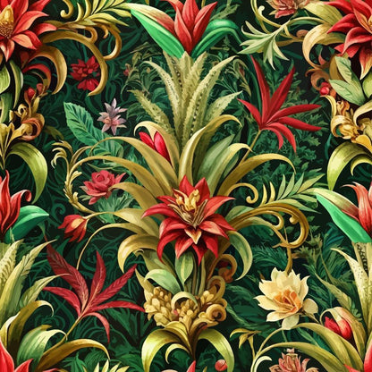 Baroque Florals Pattern 54 Quilting Cotton Fabric