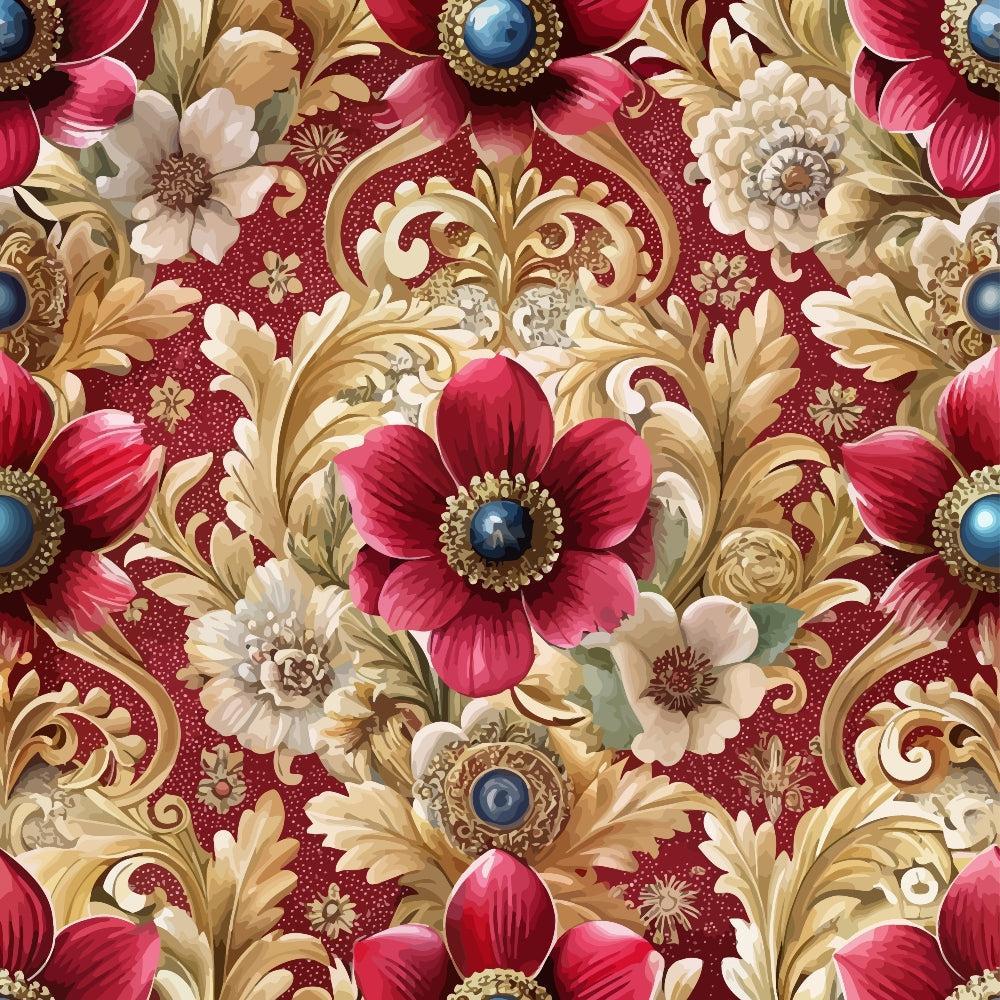 Baroque Florals Pattern 45 Quilting Cotton Fabric