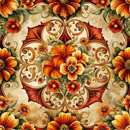Baroque Florals Pattern 41 Quilting Cotton Fabric