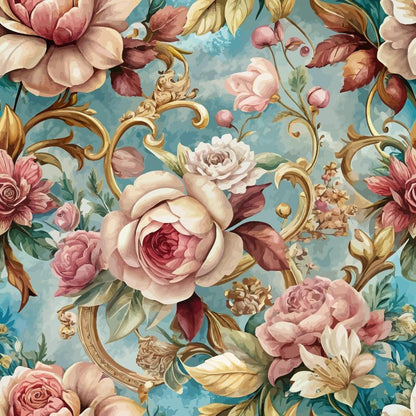 Baroque Florals Pattern 16 Quilting Cotton Fabric