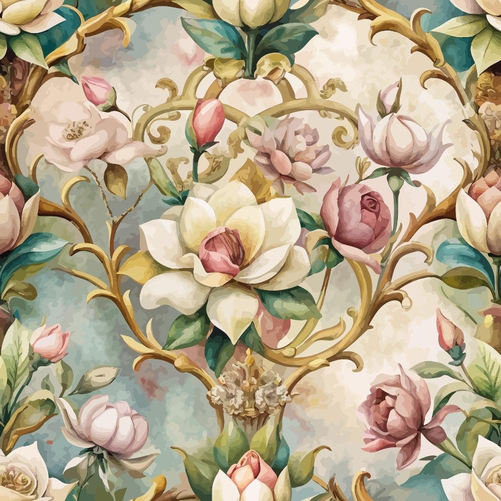 Baroque Florals Pattern 10 Quilting Cotton Fabric