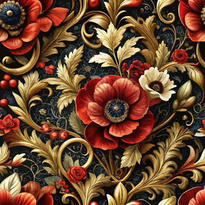 Baroque Florals Pattern 8 Quilting Cotton Fabric